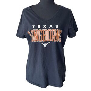 Fanatics Texas Longhorns V Neck Tee Womens L Black Orange Collegiate Sportswear